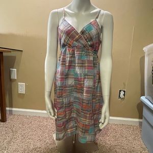 Plaid cotton midi dress